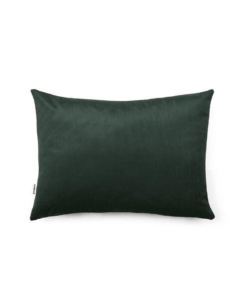 Housse de coussin velours avec dessin fleuri : vert foncé - 30 x 50 cm