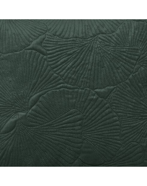 Housse de coussin velours avec dessin fleuri : vert foncé - 30 x 50 cm