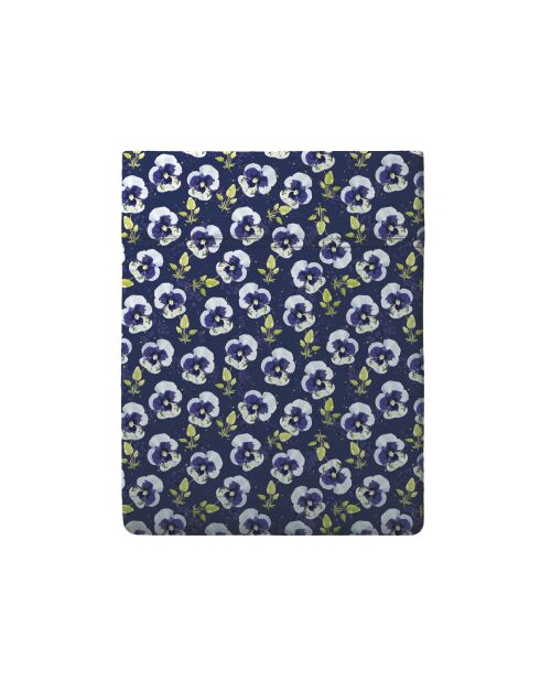 Drap plat satin de coton Pansy small Blue foncé