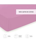 Drap-housse satin de coton Uni Rose