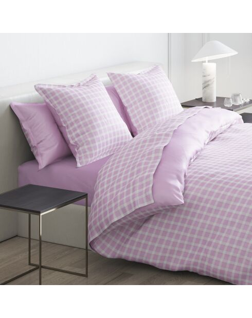 Drap-housse satin de coton Uni Rose