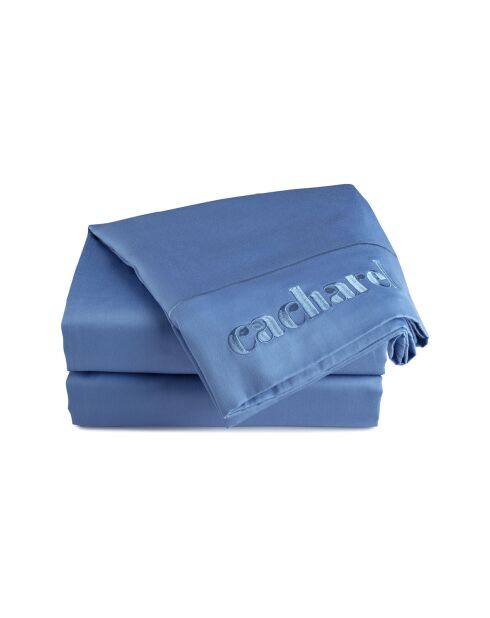 Drap plat satin de coton - Uni 1 baratta Bleu 05
