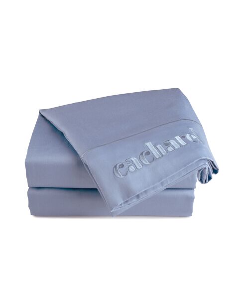 Drap plat satin de coton - Uni 1 baratta Bleu 03