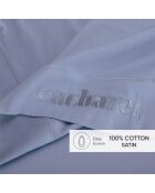 Drap plat satin de coton - Uni 1 baratta Bleu 03