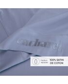 Drap plat satin de coton - Uni 1 baratta Bleu 03