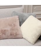 Housse de coussin imitation fourrure Blanc - 40 x 40 cm