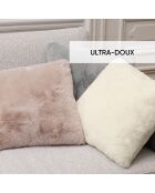 Housse de coussin imitation fourrure Blanc - 40 x 40 cm