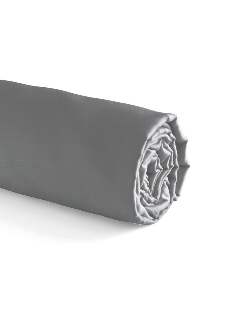 Drap-housse satin de coton Uni Gris clair