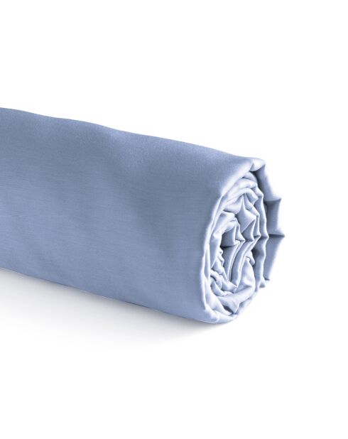 Drap-housse lin / coton Uni Bleu clair