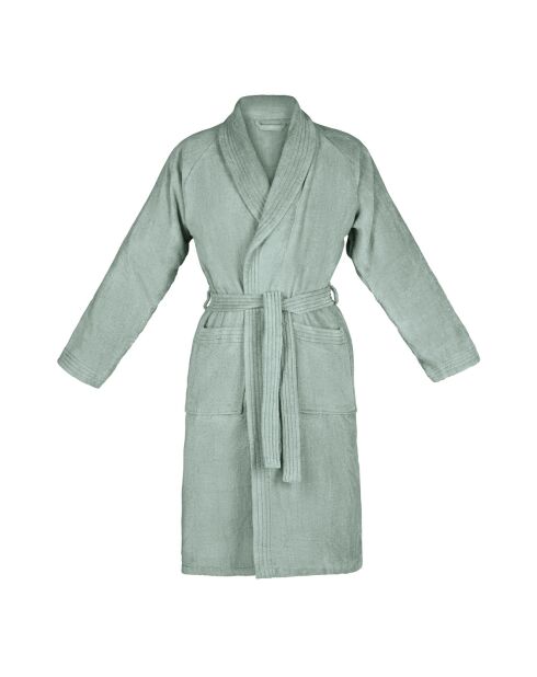 Peignoir avec col châle en coton ultra absorbant - Vert