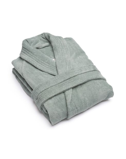 Peignoir avec col châle en coton ultra absorbant - Vert
