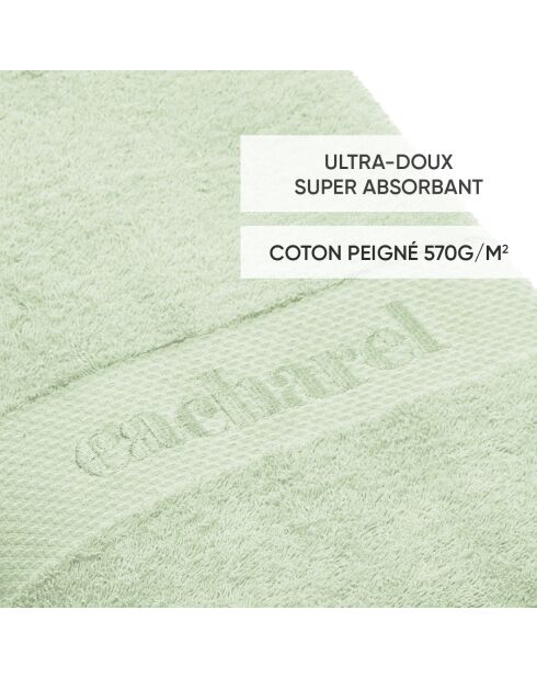 Set de 4 serviettes d'invitées Vert prairie - 4 x (30 x 30 cm)