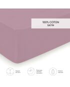 Drap-housse satin de coton Uni Rose
