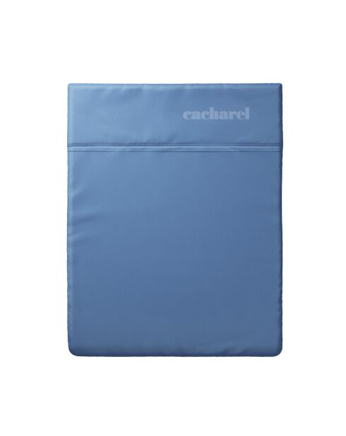 Drap plat satin de coton Uni Bleu