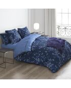 Drap plat satin de coton Uni Bleu