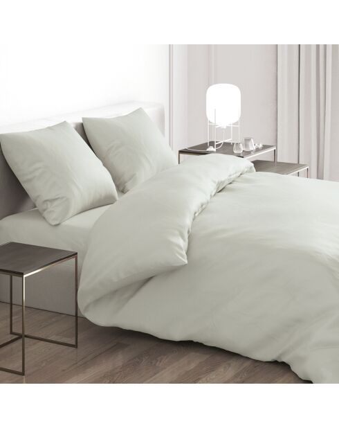 Drap-housse satin de coton Uni Vert thym