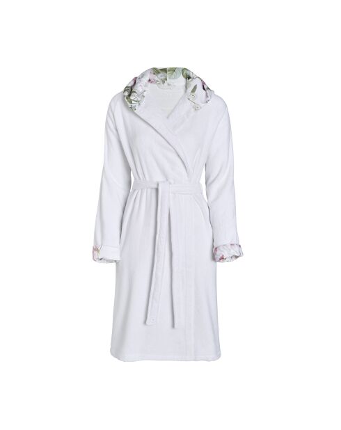 Peignoir avec capuche en coton ultra absorbant - Jardin de roses Blanc