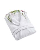 Peignoir avec capuche en coton ultra absorbant - Jardin de roses Blanc
