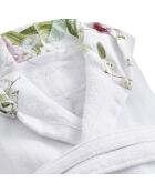 Peignoir avec capuche en coton ultra absorbant - Jardin de roses Blanc