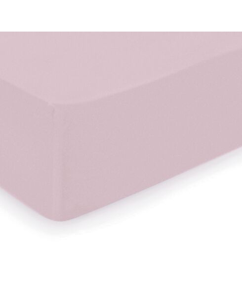Drap-housse satin de coton Uni Rose blush