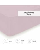 Drap-housse satin de coton Uni Rose clair
