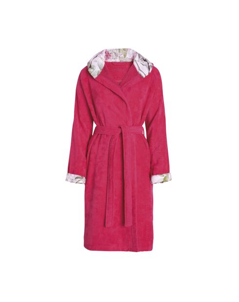 Peignoir avec capuche en coton ultra absorbant - Jardin de roses Fuschia
