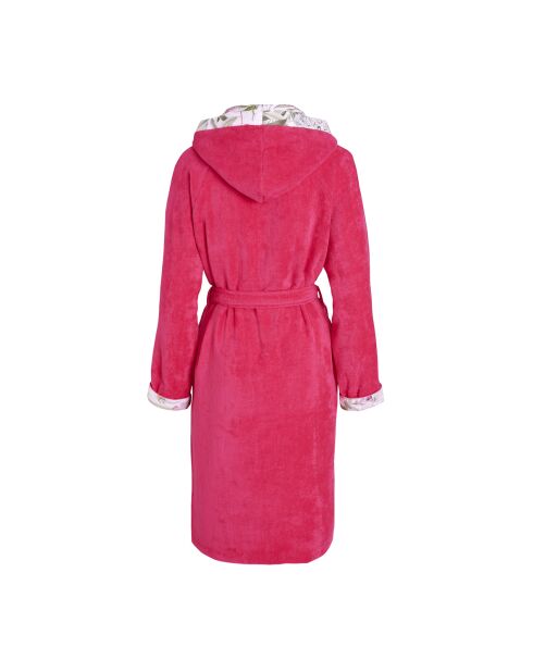 Peignoir avec capuche en coton ultra absorbant - Jardin de roses Fuschia