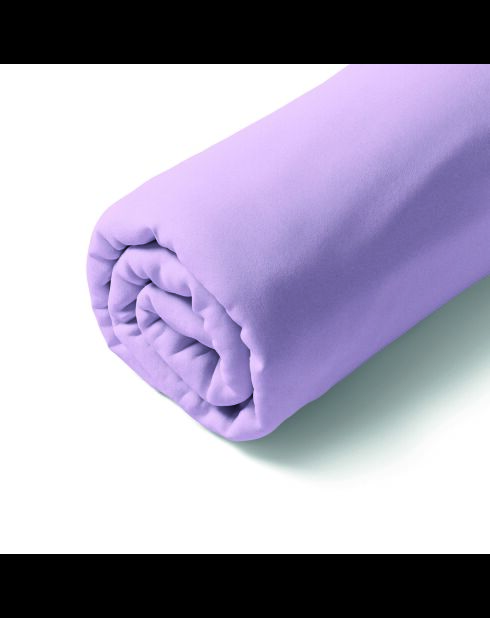 Drap-housse satin de coton - Uni Violet clair