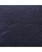 Housse de coussin velours avec dessin fleuri bleu foncé