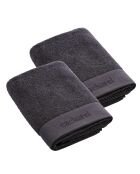 Set de 2 serviettes Gris foncé - 50 x 100 cm