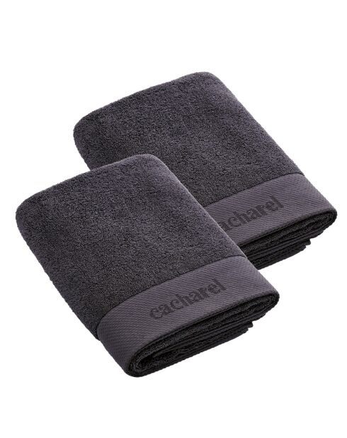 Set de 2 serviettes Gris foncé - 50 x 100 cm