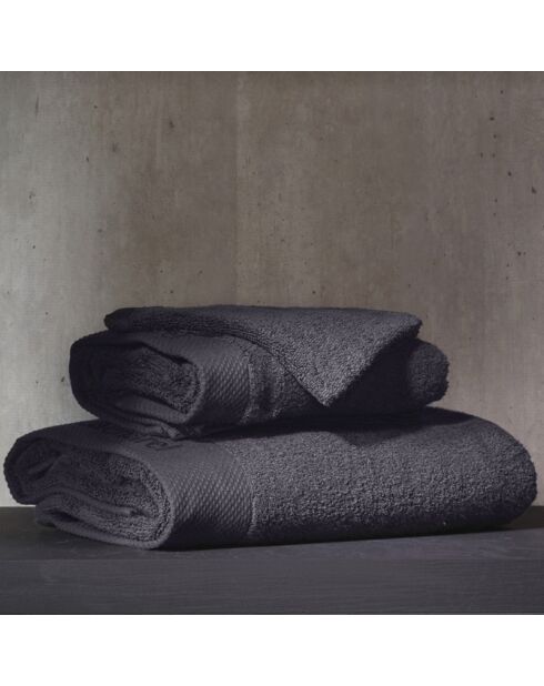 Set de 2 serviettes Gris foncé - 50 x 100 cm