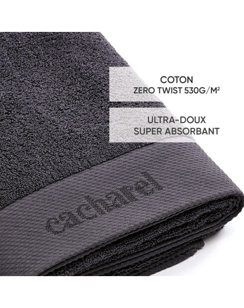 Set de 2 serviettes Gris foncé - 50 x 100 cm
