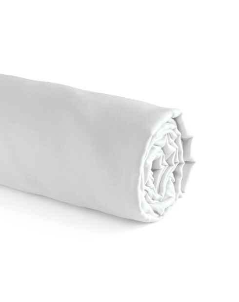 Drap-housse lin / coton Uni Blanc