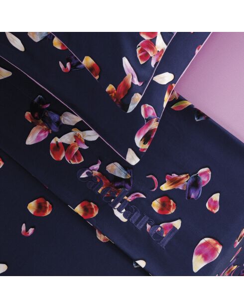 Parure drap plat + drap-housse + taies carrées satin de coton Aurore Rose - 2 x (90 x 200 x 30 cm)