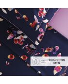 Parure drap plat + drap-housse + taies carrées satin de coton Aurore Rose - 2 x (90 x 200 x 30 cm)