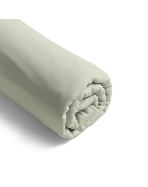 Drap-housse satin de coton - Uni Vert clair