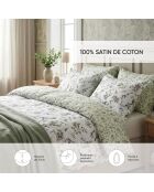 Drap-housse satin de coton - Uni Vert clair
