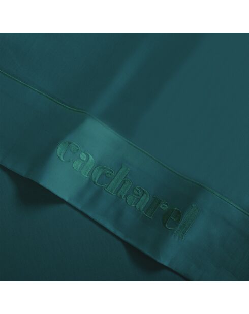 Parure drap plat + drap-housse + taies rectangles satin de coton - Uni 1 baratta Bleu 08