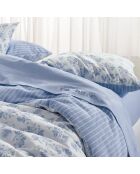 Drap plat lin / coton Uni Bleu clair