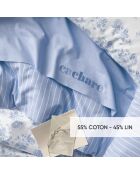 Drap plat lin / coton Uni Bleu clair