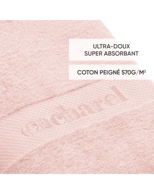 Set de 4 serviettes d'invitées Rose saumon - 4 x (30 x 30 cm)