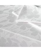 Set de 4 serviettes tissé Jacquard Petites Fleurs Blanc - 50 x 50 cm
