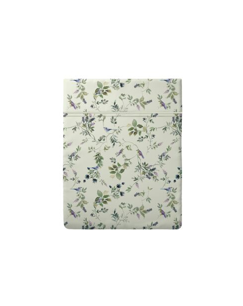 Drap plat satin de coton - Eden Sauvage Vert clair
