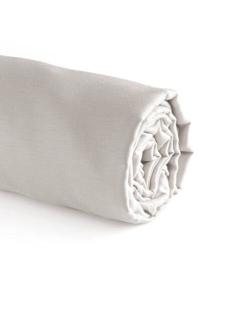 Drap-housse satin de coton Uni Taupe