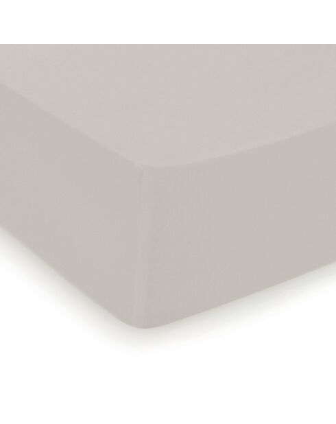 Drap-housse satin de coton Uni Taupe
