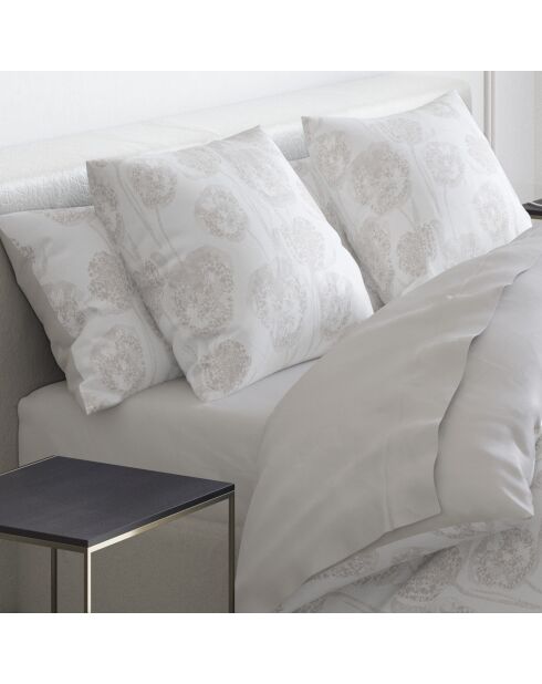 Drap-housse satin de coton Uni Taupe