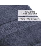 Set de 2 serviettes Bleu Marine - 50 x 100 cm