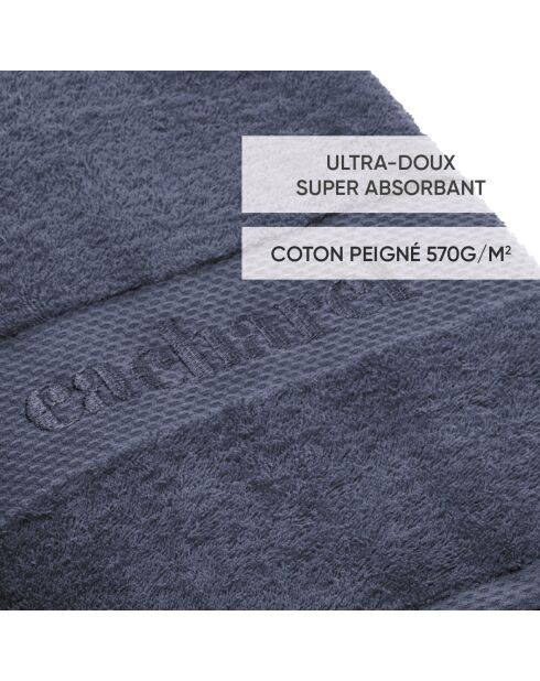 Set de 2 serviettes Bleu Marine - 50 x 100 cm