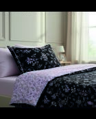 Parure housse de couette satin de coton Eden Sauvage Noir